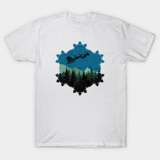 Snowflake Santa Mandala - Merry Christmas T-Shirt